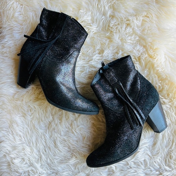 Charles David Suede Shimmer Ankle Boots - Picture 8 of 8